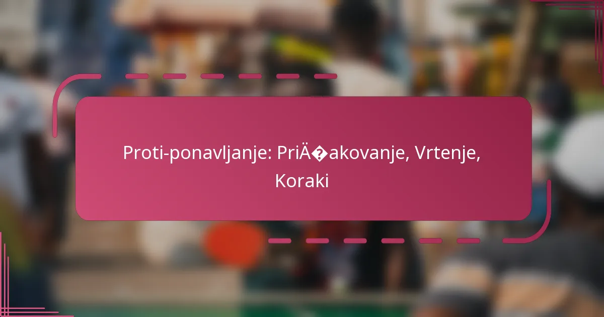 Proti-ponavljanje: Pričakovanje, Vrtenje, Koraki