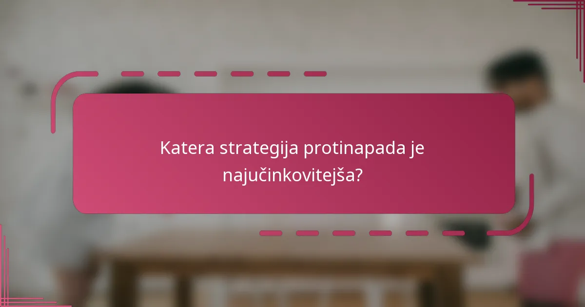 Katera strategija protinapada je najučinkovitejša?